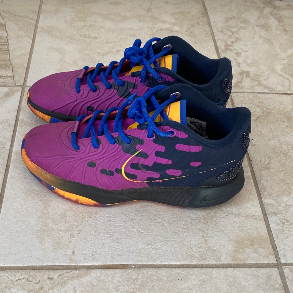 Nike Multicolor Athletic Shoes With Yellow Swoosh